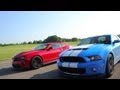 Showdown - 2012 Chevrolet Camaro ZL1 vs. 2013 Ford Mustang Shelby GT500 - CAR and DRIVER