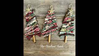 Cinnamon Stick And Scrap Fabric Christmas Tree Ornaments
