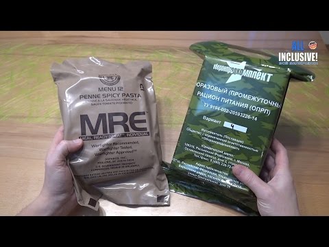Сухпаёк Американский MRE вар. 12 VS Российский одноразовый вар. 4 ИРП Сухпаёк Американский MRE вар. 12 VS Российский одноразовый вар. 4 ИРП