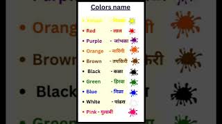 रगच नव Colours Name With Marathi Meaning
