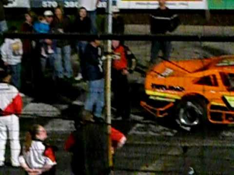 Modified 100 Poker Series October 3, 2009 Mahoning Valley Speedway Matt Hirschman is interviewed in victory lane following his first win at Mahoning.