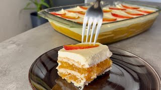 Kremasti Kolač Od Breskva Bez Pečenja Gotov Za 10 Minuta Peach Pudding Cake