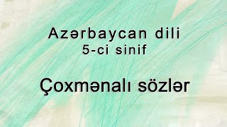 Azərbaycan dili - Çoxmənalı sözlər