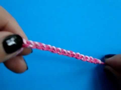 Двухцветный браслет крючком Двухцветный браслет крючком