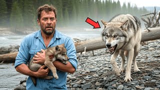 The Man Saved A Wolf Cub, Then Her Mom Did Something Unbelievable