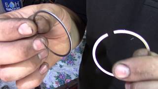 Как установить кольца в поршень