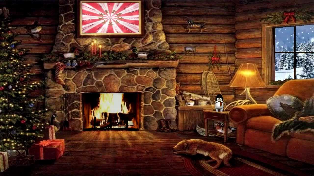 Christmas Fireplace With Stockings 2