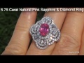 GIA Certified VS2 Natural UNHEATED Pink Sapphire Diamond 18k Gold Engagement Ring - A141560