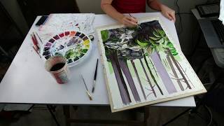 Time-lapse of Trees Painting
