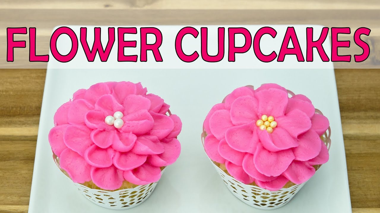 how icing buttercream on make Cupcakes  and flower by Flowers Buttercream Piping Cupcakes on to cupcakes Icing  Cookies