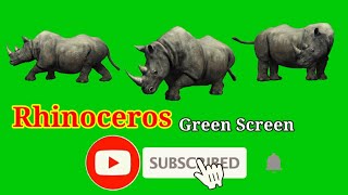 Rhinoceros Green Screen Rhinoceros Runs Across Screen - Greenscreen Cartoon And Greenscreen