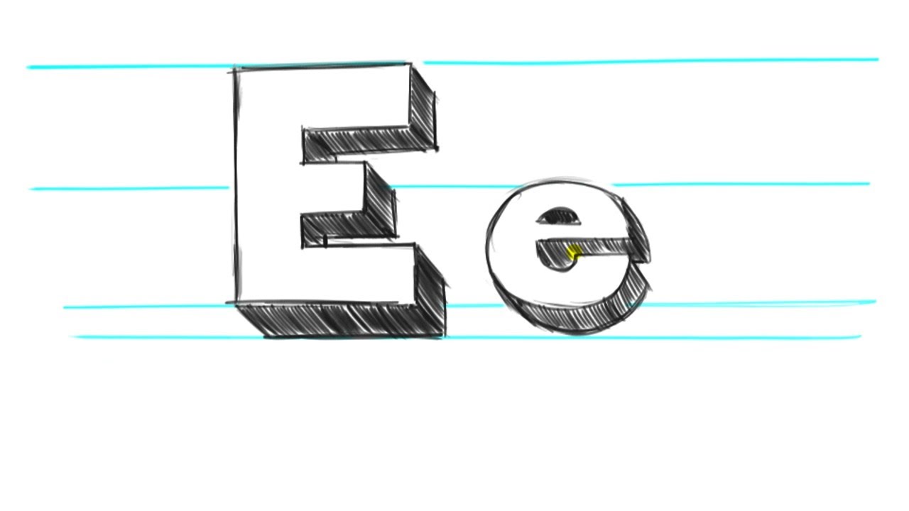 How to Draw 3D Letters E - Uppercase E and Lowercase e in 90 Seconds ...