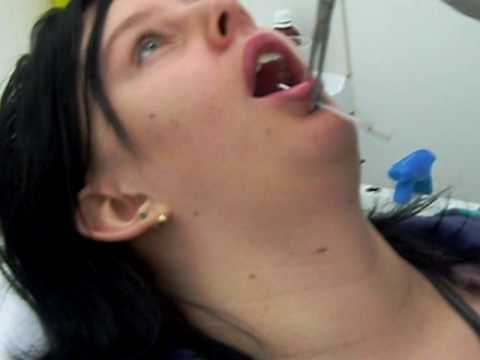 Me getting my labret pierced at Twin City Tattoo Wangaratta, 