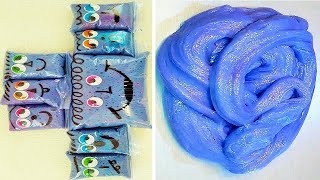 SLIME FANTASY no. 301 / Slime mixing - mixing all my BLUE funny face slime together