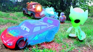 Disney FROZEN Pixar Cars Lightning McQueen, Mater on Fire Saved by Aliens, Batman, Joker, Mr Freeze,