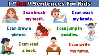 I Can Sentences For Kids Basic English Practice English Speaking Practice For Beginners