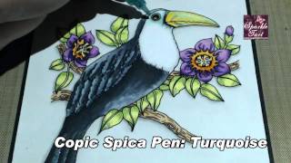 Using Spica pens to add shading to Copic Coloured Images