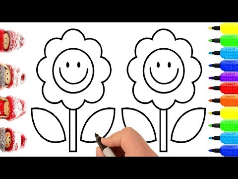 trò chơi tô màu bông hoa - hướng dẫn bé tô màu bông hoa -flower coloring and drawing for kids