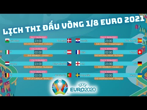 EURO 2020 | Lịch Thi Đấu Vòng 1/8 Euro 2021 | 4tvthethao