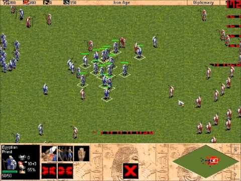 100 Priests VS 100 Priests (AoE1) Wololo! - YouTube