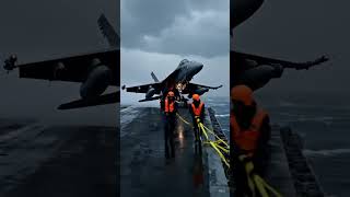Jet Approaches Too Fast, Nearly Falls Overboard On Aircraft Carrier