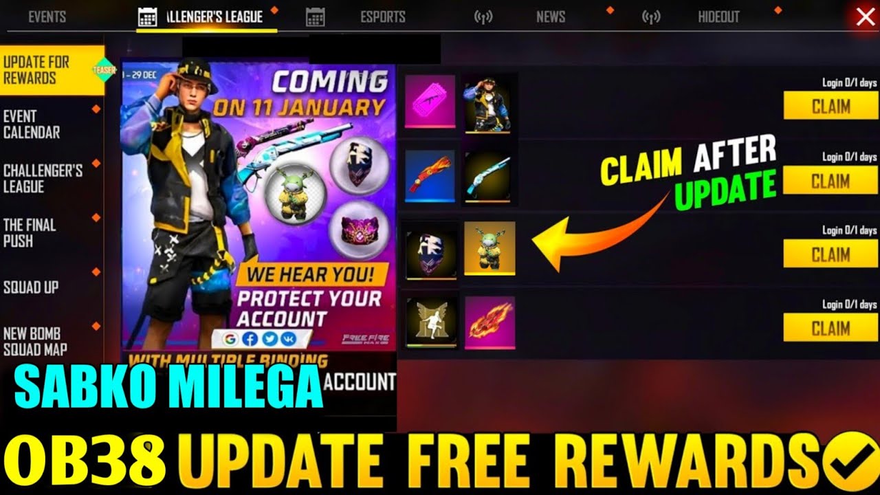 OB 38 UPDATE FREE FIRE | AFTER OB38 UPDATE FREE REWARDS OB 38 UPDATE FREE FIRE | AFTER OB38 UPDATE FREE REWARDS