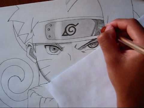 naruto vs sasuke drawings. Drawing Naruto vs Sasuke half-