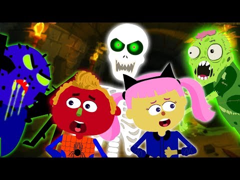 Halloween Songs for Kids With Funny Creatures in Haunted Tunnel
