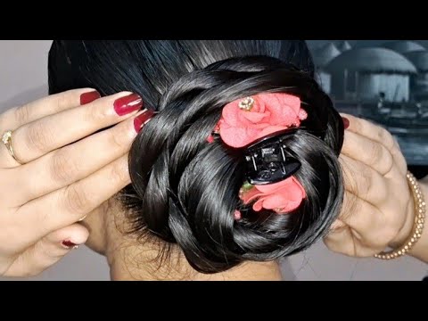 Claw Clip hairstyles | Oiled hair juda | simple juda in long hair | Hair style girl simple and easy