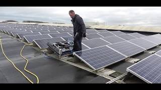 SolarCleano Mini robot cleaning solar panels in Belgium