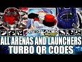 ALL TURBO ARENAS + PRECISION LAUNCHER QR CODES + COLLAB C/ ZANKYE! BEYBLADE BURST APP TURBO QR CODES