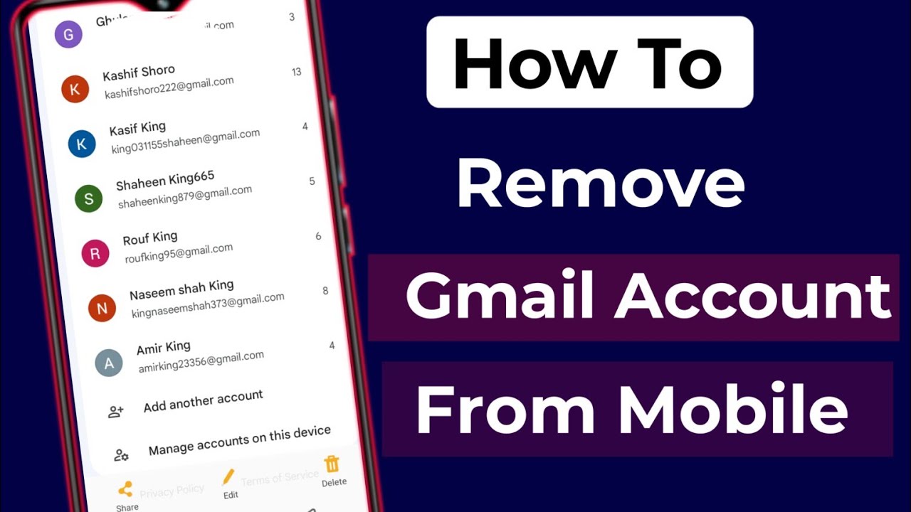 How To Remove Gmail Account From Mobile Phone|| Gmail How To Remove Gmail Account From Mobile Phone|| Gmail