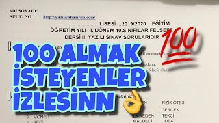 10.Sinif Felsefe 1.Dönem 2.Yazili