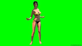 Hot Sexy Girl Dances In Bikini - Green Screen 5 - Free Use