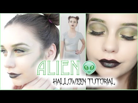 Cute Alien Halloween Tutorial! (Makeup, Hair, & Outfit) - YouTube