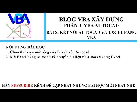 VBA Autocad_Bài 8_Kết nối Autocad và Excel bằng VBA