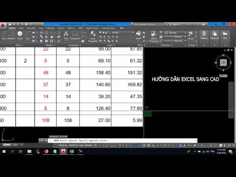 Cách copy chuyển EXCEL sang AutoCAD