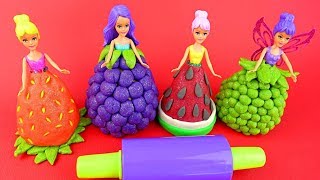 Play Doh Princces Dolls Dress Up Making Super Sparkle Fruit Dresses