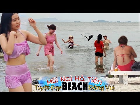 Du lịch biển Mũi Nai Hà Tiên Kiên Giang quá đông vui