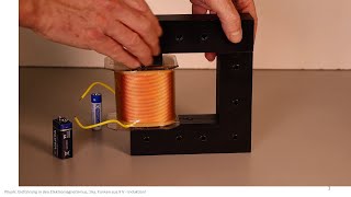 Elektromagnetismus Experiment Induktion Erzeugt Funken Aus 9 V