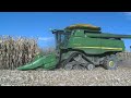 Corn Harvest 2011 with a John Deere 9770 STS and folding maize head.