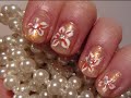 Peachy Floral Nail Art Design Tutorial