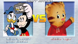 M.u.g.e.n Battles Mickey Mousedonald Duck Vs Daniel Tiger Disney Vs Daniel Tigers Neighborhood