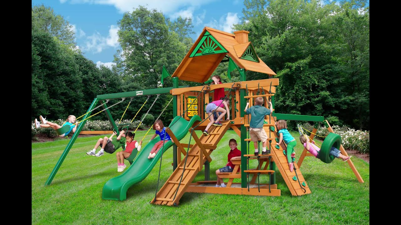 Frontier Swing Set w Timber Shield Wood Roof