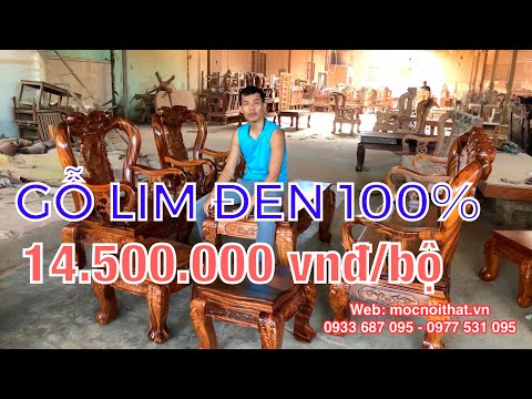Chỉ 14.500.000 vnđ | Bộ bàn ghế Minh Quốc Đào gỗ Lim Đen Tay 11 VÂN CỰC ĐẸP