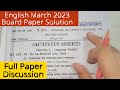 10th SSC English March 2023 Board Exam Paper Solution and Discussion Class10 Maharashtra State Board