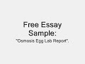 Free Essay Sample: "Osmosis Egg Lab Report".