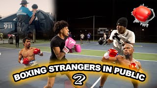 BOXING STRANGERS IN PUBLIC Pt. 2 | I GOT ARRESTED !!