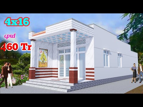 Nhà cấp 4 đẹp giá rẻ nông thôn miền Tây với dt 4 x16 có cpxd 260tr