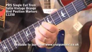 Prs Single Cut Trem Satin Vintage Orange Bird Position Markers 1250